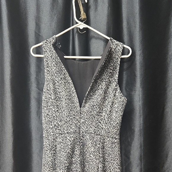 Theory Black and Gray Textured Midi Dress - Picture 6 of 7